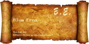 Blum Erna névjegykártya